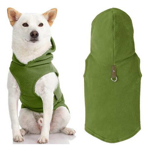 Gooby - Chaleco Polar Con Capucha Para Perro, Color Verde, P