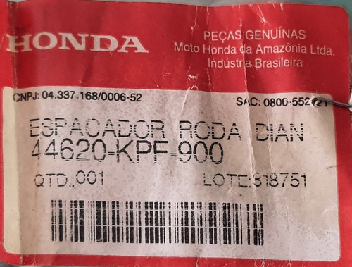 Separador Rueda Del Cbx250twister (2001) 44620-kpf-900 Honda