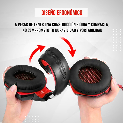 Imagen 4 de 10 de Auricular Gamer Melon Pc Ps4 Con Microfono Ajustable M5000
