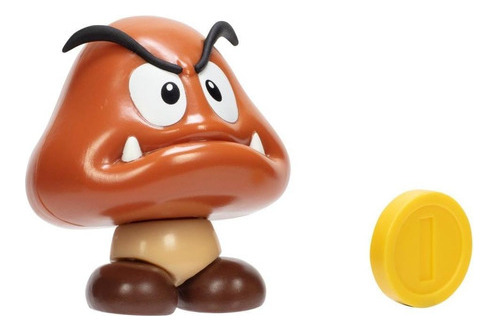 Nintendo Super Mario 10 Cm Figuras - Goomba Con Moneda