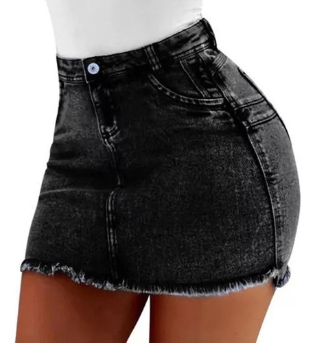 Minifalda Corta De Jean Para Mujer