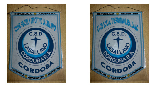 Banderin Grande 40cm Club Lasallano Cordoba