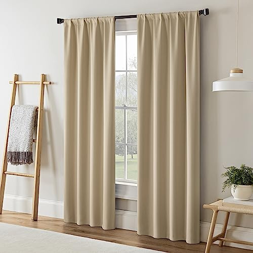 Cortinas Térmicas Opacas 94 X 213 Cm Color Trigo