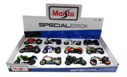 Kit Set C/12 Motos Modelos Diferentes Estrada Maisto 1/18 