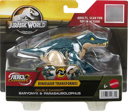 Jurassic World Fierce Changers Baryonix Y Parasaurolophus