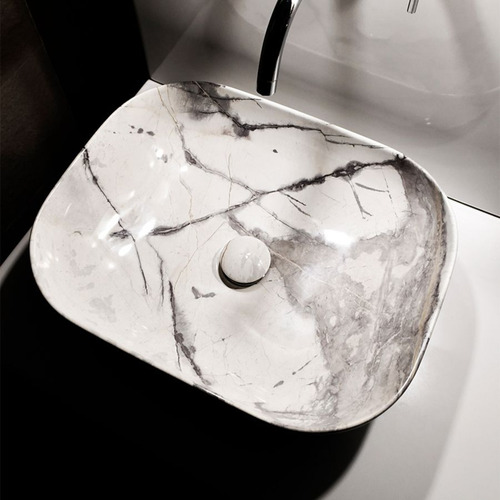 Bacha Para Baño Marmolada Gris Ferrum Petra Lk397