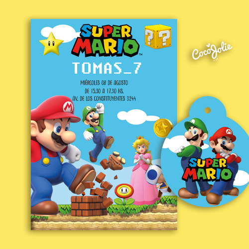 Kit Imprimible Súper Mario. Editable En Pdf