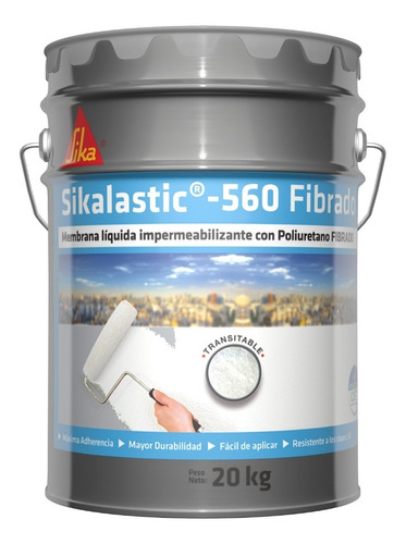 Membrana Liquida Sikalastic 560 Fibrado 20kg Sika Color Rojo Cerámico