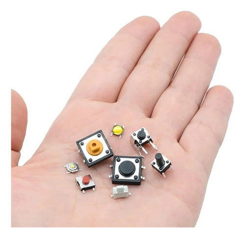 10 Pulsadores Tact Switch 5x5x0,5 Smd Electrónica Arduino Amarillo