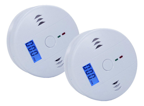2pcs detector gas Lp natural humo Inalámbrico color blanco Sumlin