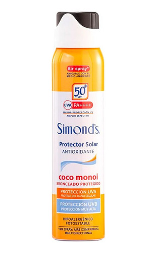 Protector Solar Simond´s Facctor 50 En Spray Monoi Coco