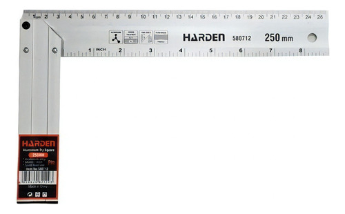Escuadra Aluminio 250mm Carpintero Harden 580712