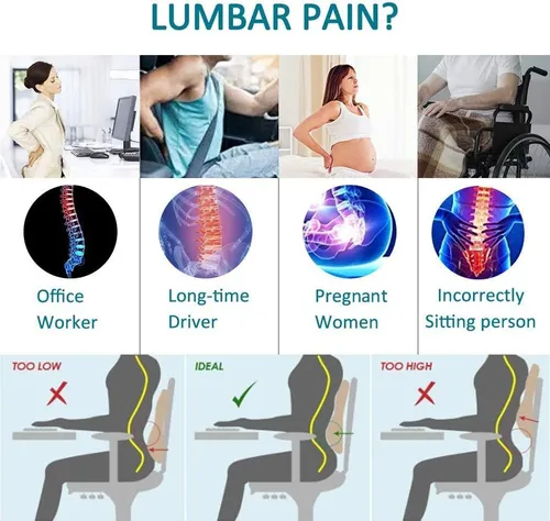 Almohada De Soporte Lumbar Cojín De Respaldo Coche Oficina