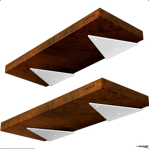 25cm - Mão Francesa Cantoneira Branca Reforçada - Rio Design99 - Ferro Aço Suporte Para Prateleira Resistente Industrial Prateleira Madeira Bancada Estante Triangular S50