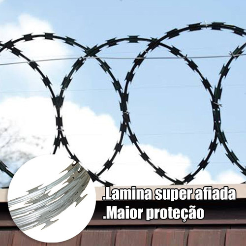 Imagem 5 de 5 de Cerca Concertina 30cm Flat Galvanizada Kit 10 Metros