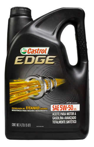 Aceite Castrol Edge Sintetico Sae 5w50 Garrafa 4.73lts