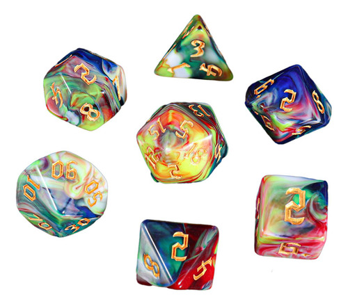 2 X 7 Uds Dados De Varias Caras Juegos De Cartas Juegos