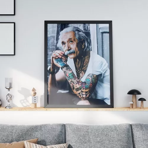 Quadro Decoração Quarto Moderno Albert Einstein Tatuagem