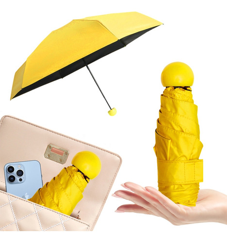 Paraguas Mini Sombrilla De Bolsillo Plegable Rayos Uv