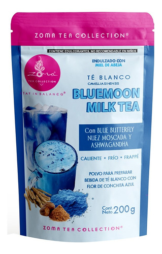 Te Blanco Zoma Tea Bluemoon Milk Tea C/ Miel Antiestrés 200g