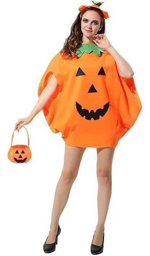 Vestido Feminino De Abóbora De Halloween, 3 Peças