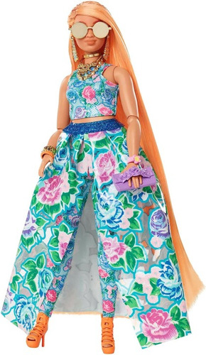 Muñeca Extra Barbie Fancy Vestido Floral De 2 Piezas