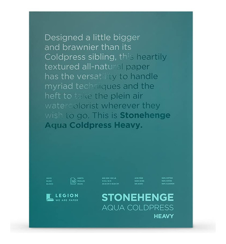 Legion Stonehenge Aqua Heavy Watercolor Block, 300 Lb, Prens