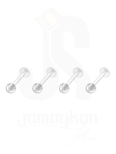 Piercing Labio Tragus Acrílico Translucido 12mm 16g Discreto