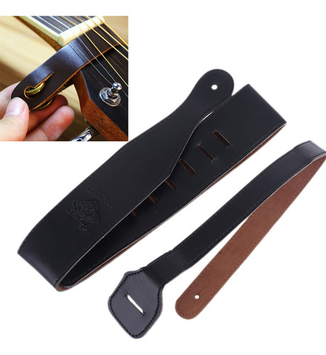 Correa Gruesa De Piel Sintética Suave Para Guitarra Acústica