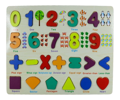 Tabla Números Didacticos Montessori Infantil Madera Niños