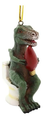 T Rex On The Toilet Adorno Para Arbol De Navidad Con Bombill