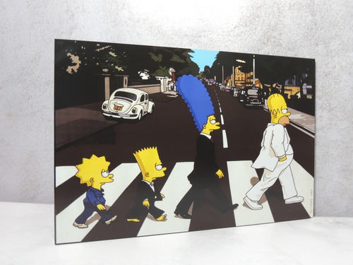 Cuadro Beatle 20x30cm Los Simpsons En Abbey Road