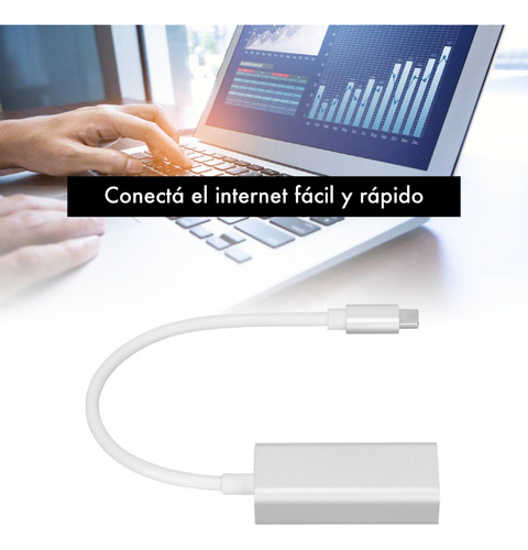 Imagen 7 de 10 de Adaptador Usb C 3.1 A Red / Ethernet Lan / Rj45 / Mac / Pc