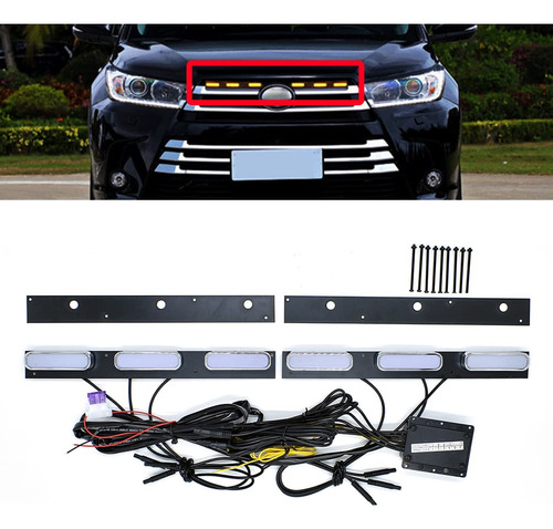 Parachoque Delantero Led Rejilla Luz Para Toyota Highlander