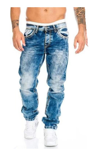 Pantalones Hip-hop De Jeans Casual Pantalones Rectos Hombres