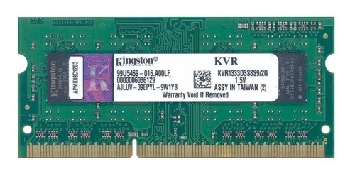 Memória RAM ValueRAM  2GB 1 Kingston KVR1333D3S8S9/2G