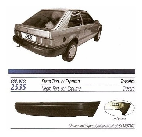 Parachoque Envolvente Traseiro - Escort Xr3 87/92 Preto Com