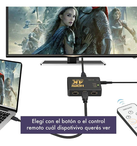 Switch Hdmi 5 Puertos 1080p Ultra Hd 4k Control Remoto