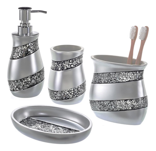 Set Accesorios De Baño Creative Scents Silver6