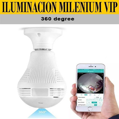 Imagen 3 de 8 de Foco Led Cámara Espía Ip 360 Wifi Monitoreo Celular Sguridad