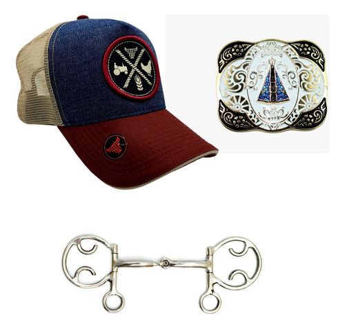 Kit Bone Mais Bridão Espanhol E Fivela Santinho