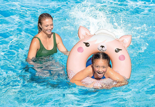 Flotador Salvavidas Intex En Animal Med 91 Cm X 76 Cm 59266 Color Rosa