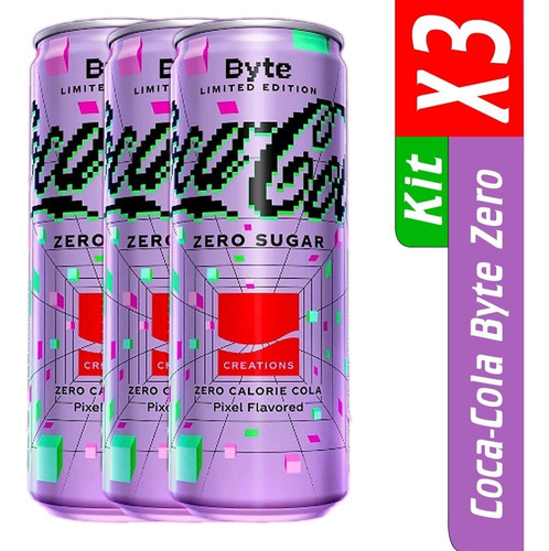 Kit De 3 Coca Cola Byte Zero Açucar 310ml 7894900028003