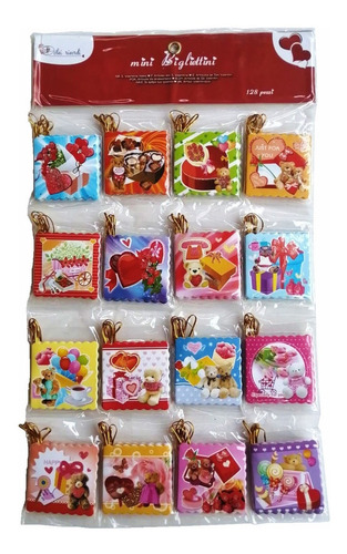 Pack 126 Tarjetas Mini Para Regalo San Valentin Amor 6x6 Cm