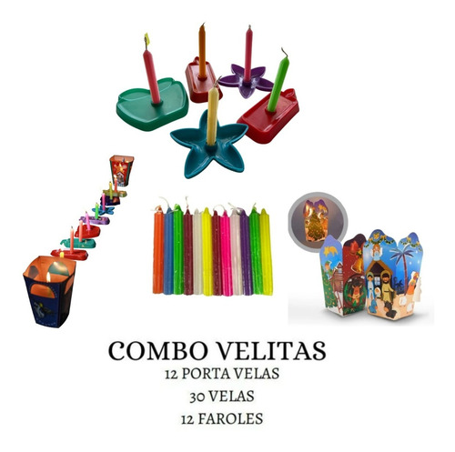 Soporte De Velita Set X 12 Gratis 30 Velas 12 Faroles