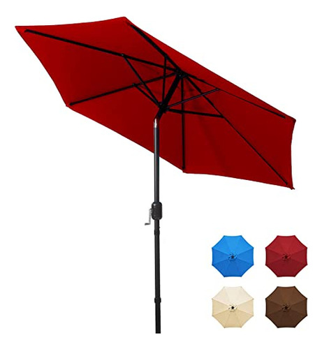 7.5 Ft Patio Umbrella Outdoor Garden Table Umbrella Wit...