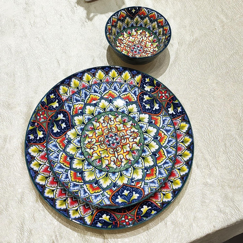 Juos De Vajilla De Mandala De Ya Ju (12 Pc) Sirve 4, Vajilla