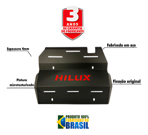 Protetor Carter Aço Hilux 06 07 08 09 10 11 12 13 14 15