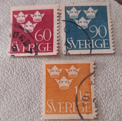 Sello Postal - Suecia - 1939 Las Tres Coronas De La Dinastia