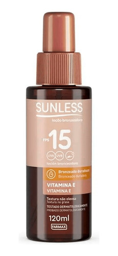 Bronzeador Sunless Farnax Fps 15 Vitamina E 120ml